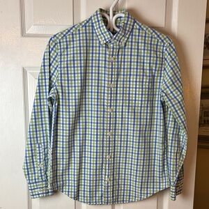 Crewcuts Boys Blue and Green Plaid Button-Down Shirt
